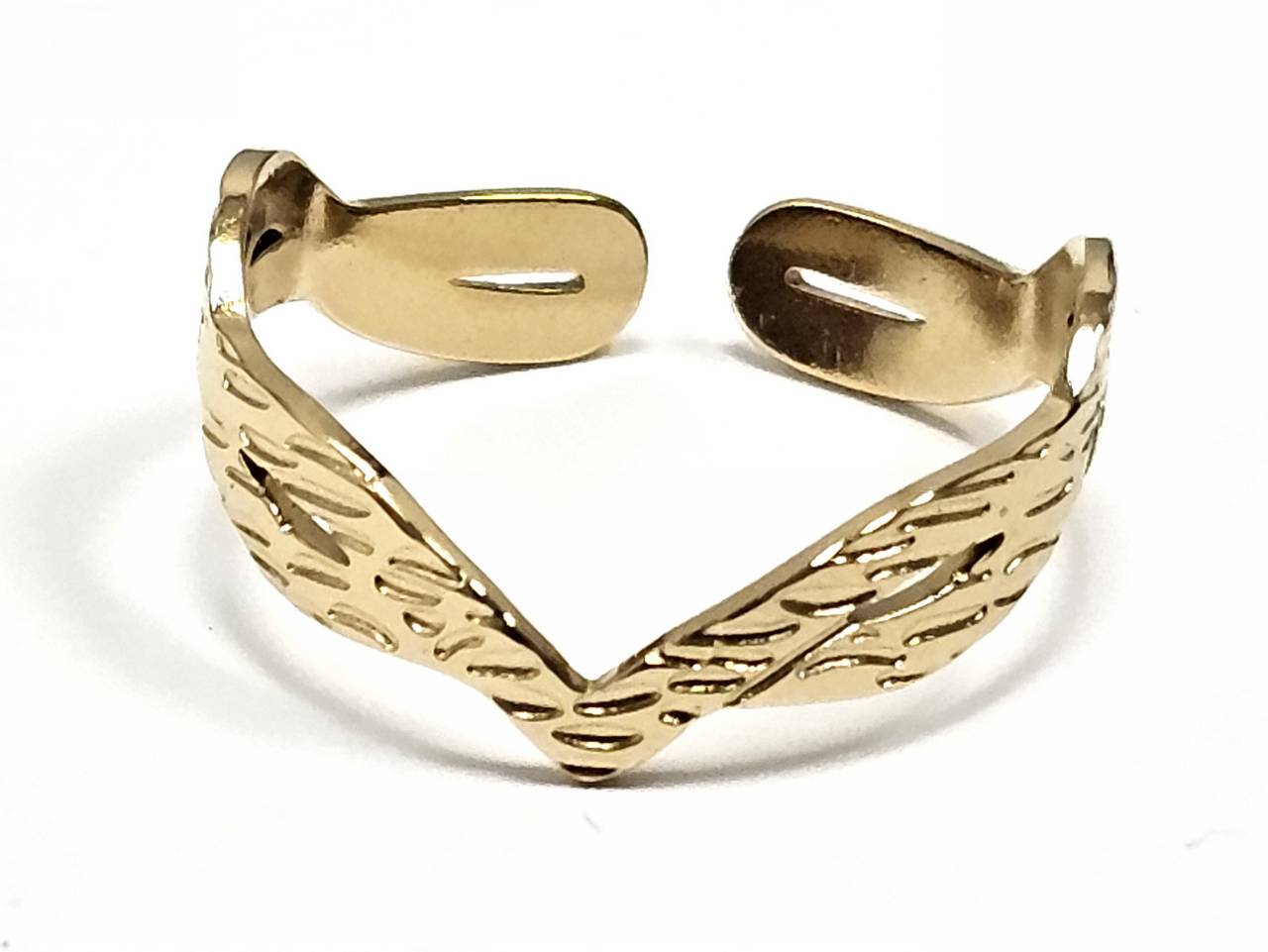 Κομψό Χρυσαφένιο Δαχτυλίδι με Σχέδιο Δέντρο και Ανάγλυφες Λεπτομέρειες | 2422-005X