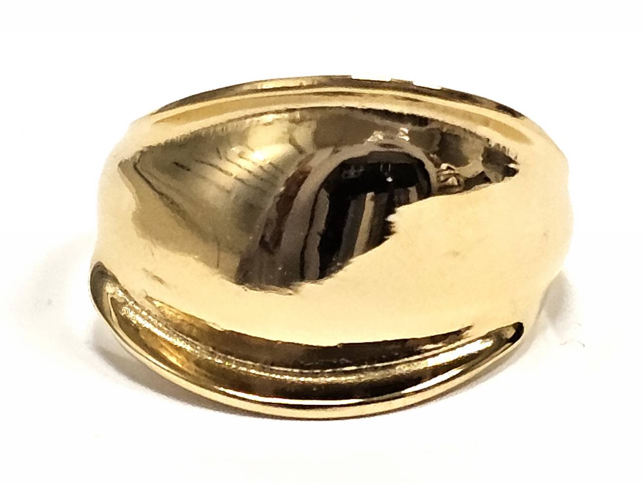 Μοντέρνο Χρυσό Δακτυλίδι με Λαμπερή Επιφάνεια - Στρογγυλεμένο Σχέδιο | 2422-008X