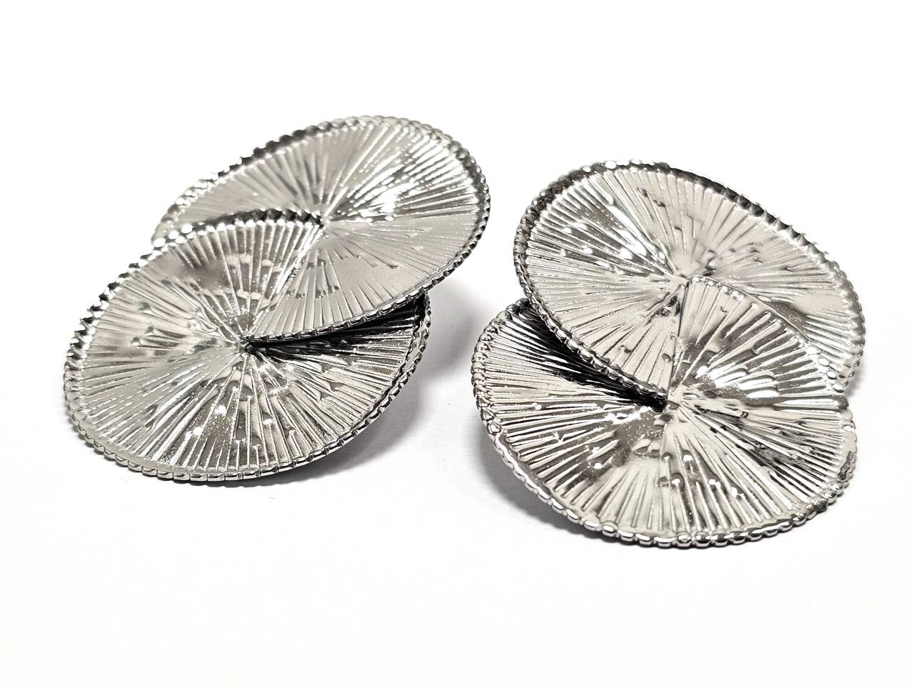 Εντυπωσιακά Ασημένια Σκουλαρίκια με Σχέδιο Φύλλων | 2422-019A