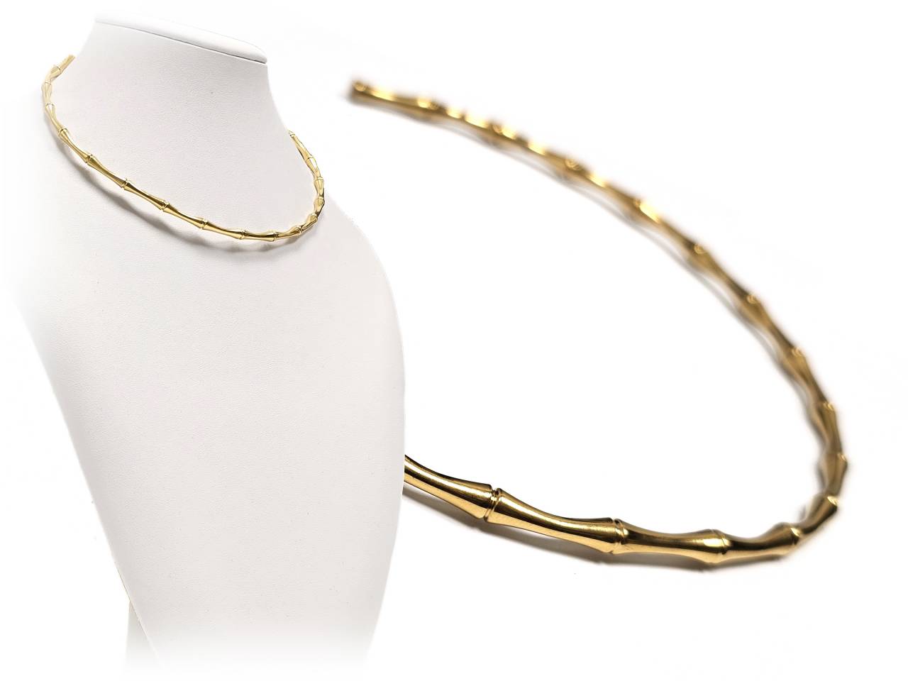 Γυναικείο Χρυσό Κολιέ με Σχέδιο Μπαμπού | 2512-114X