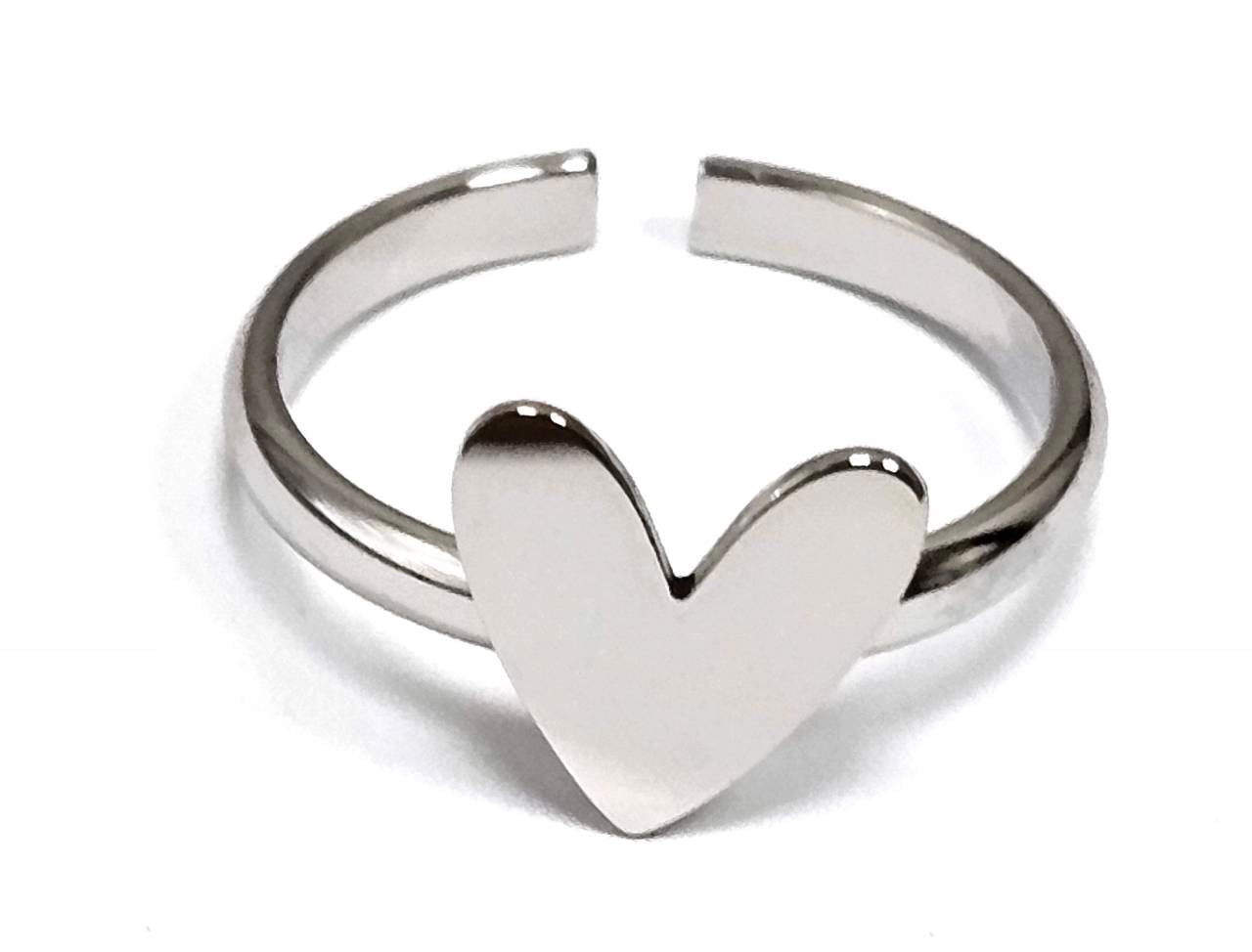 Ασημί Ανοιχτή Βέρα με Καρδιά – Μοντέρνο Γυναικείο Δαχτυλίδι | 2512-446A