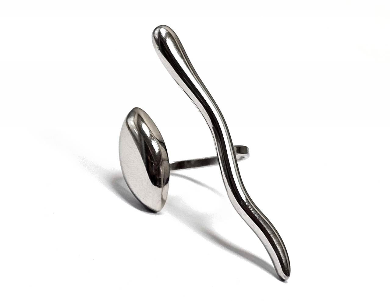 Γυναικείο Δαχτυλίδι από Ασήμι με Αφηρημένη Σχεδίαση και Γυαλιστερή Επιφάνεια | 2512-461A