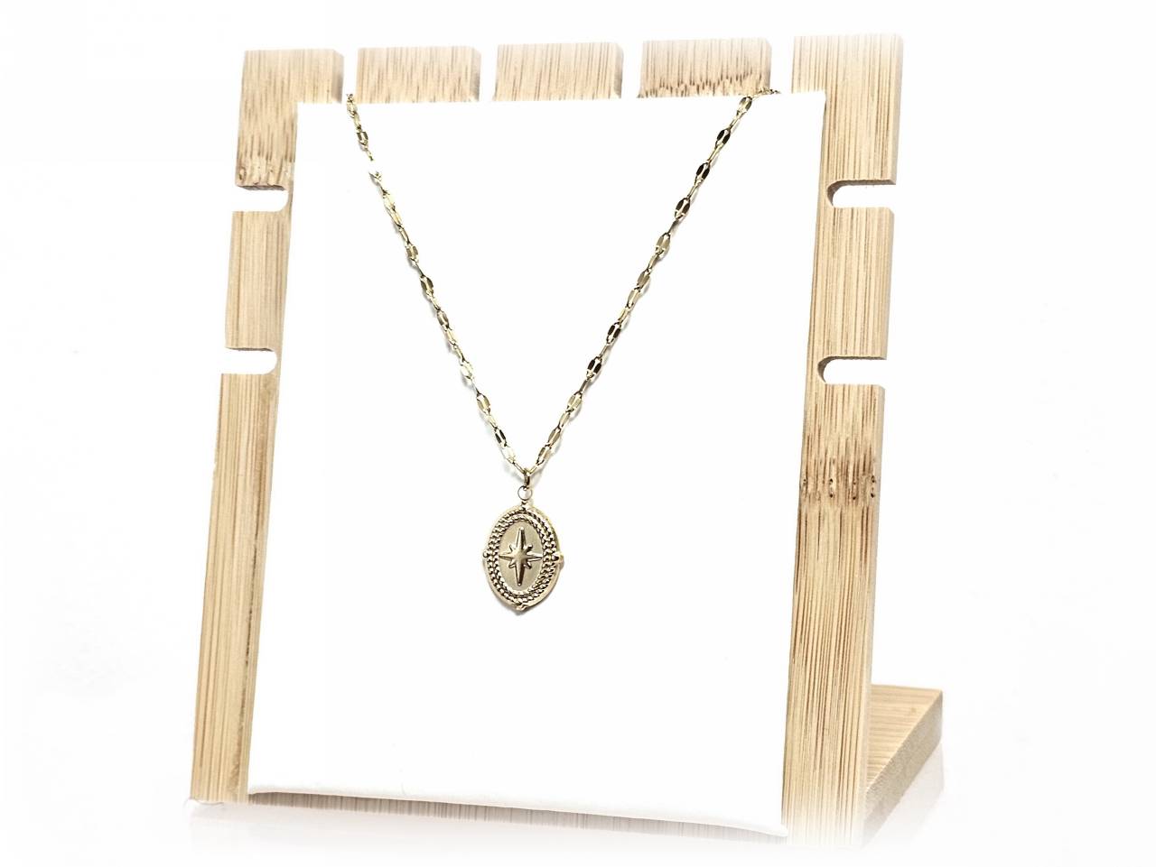 Κολιέ Ατσάλι 316L, αλυσίδα με αστέρι σε χρώμα Χρυσαφί