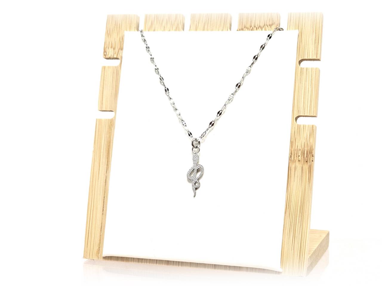 Κολιέ Ατσάλι 316L, αλυσίδα με φίδι σε χρώμα Ασημί