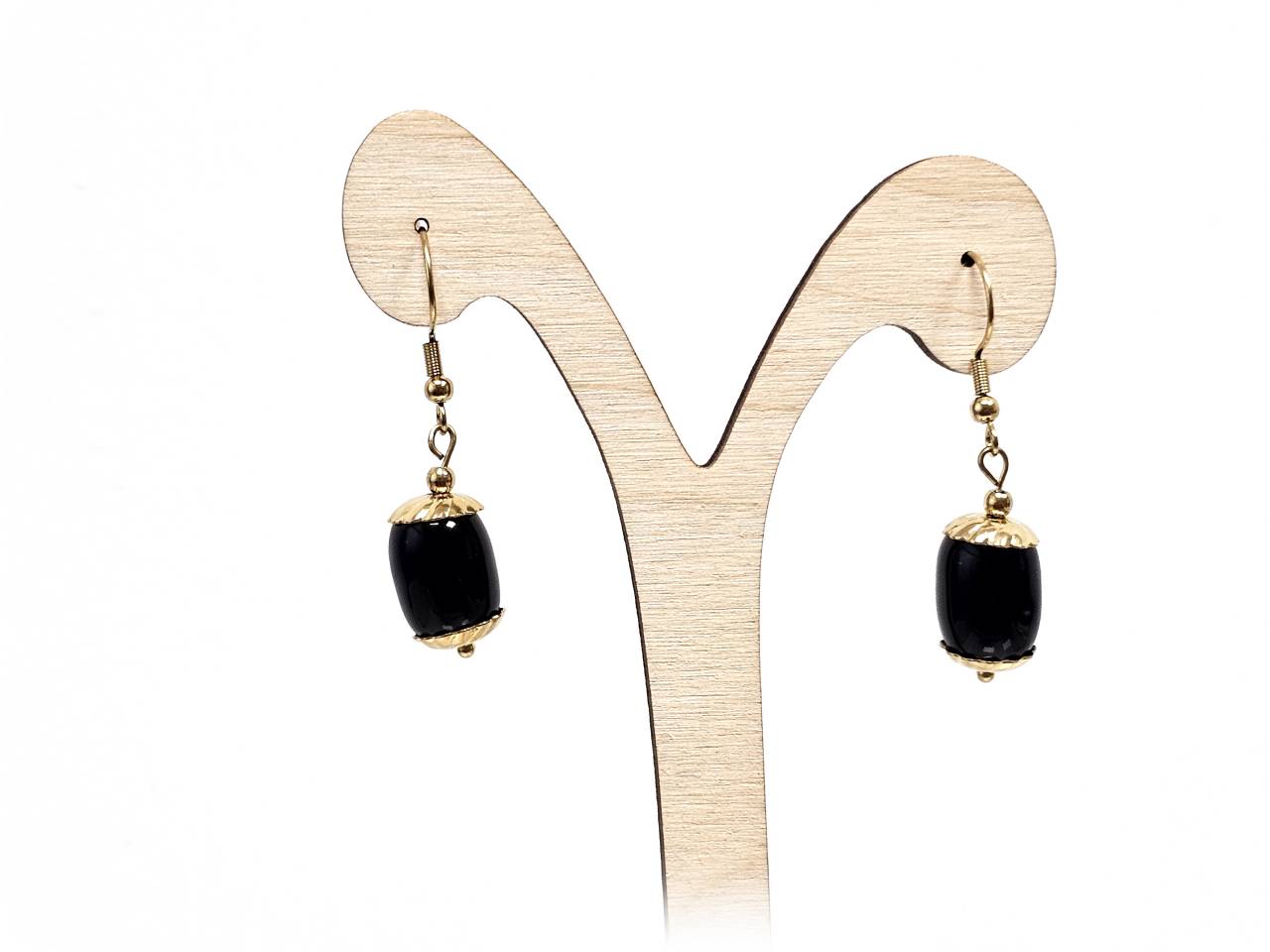 Σκουλαρίκια Πέτρα Ατσάλι 316L, με αχάτη σε χρώμα Χρυσαφί