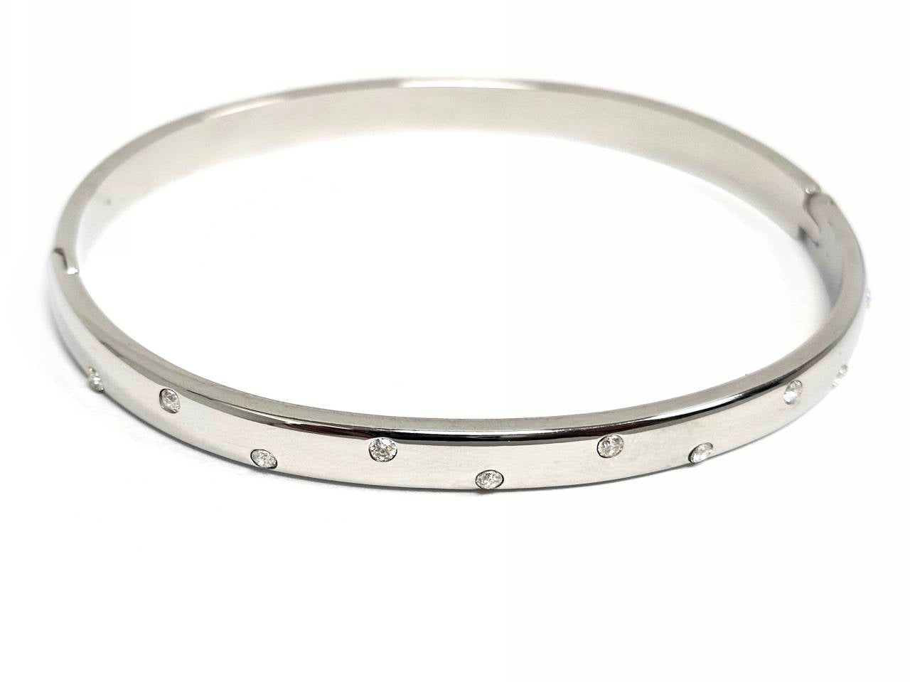 Βραχιόλι Ατσάλι 316L, με στρας σε χρώμα Ασημί