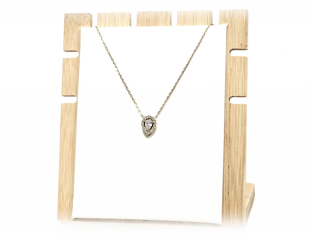 Κολιέ Ατσάλι 316L, αλυσίδα με στρας σε χρώμα Χρυσαφί