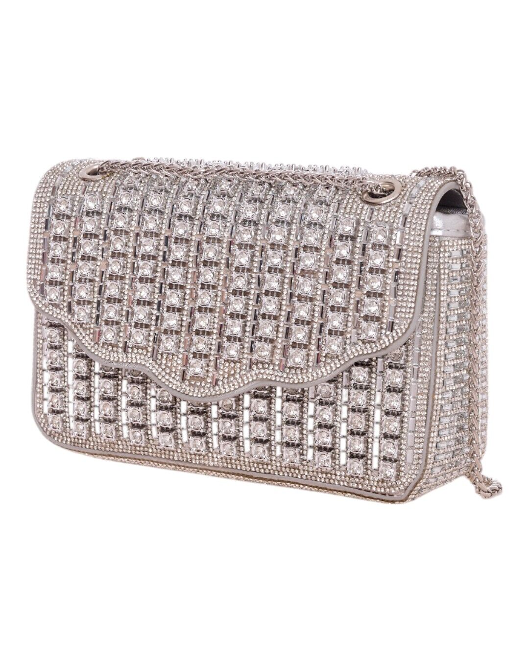 Τσάντα φάκελος clutch MD2405 - Ασημί