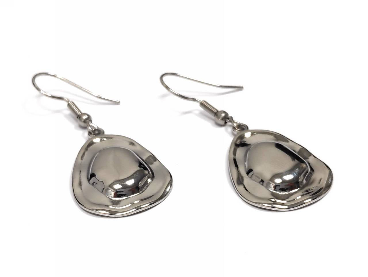 Μοντέρνα Ασημένια Σκουλαρίκια σε Τρισδιάστατο Σχέδιο | 2411-956A