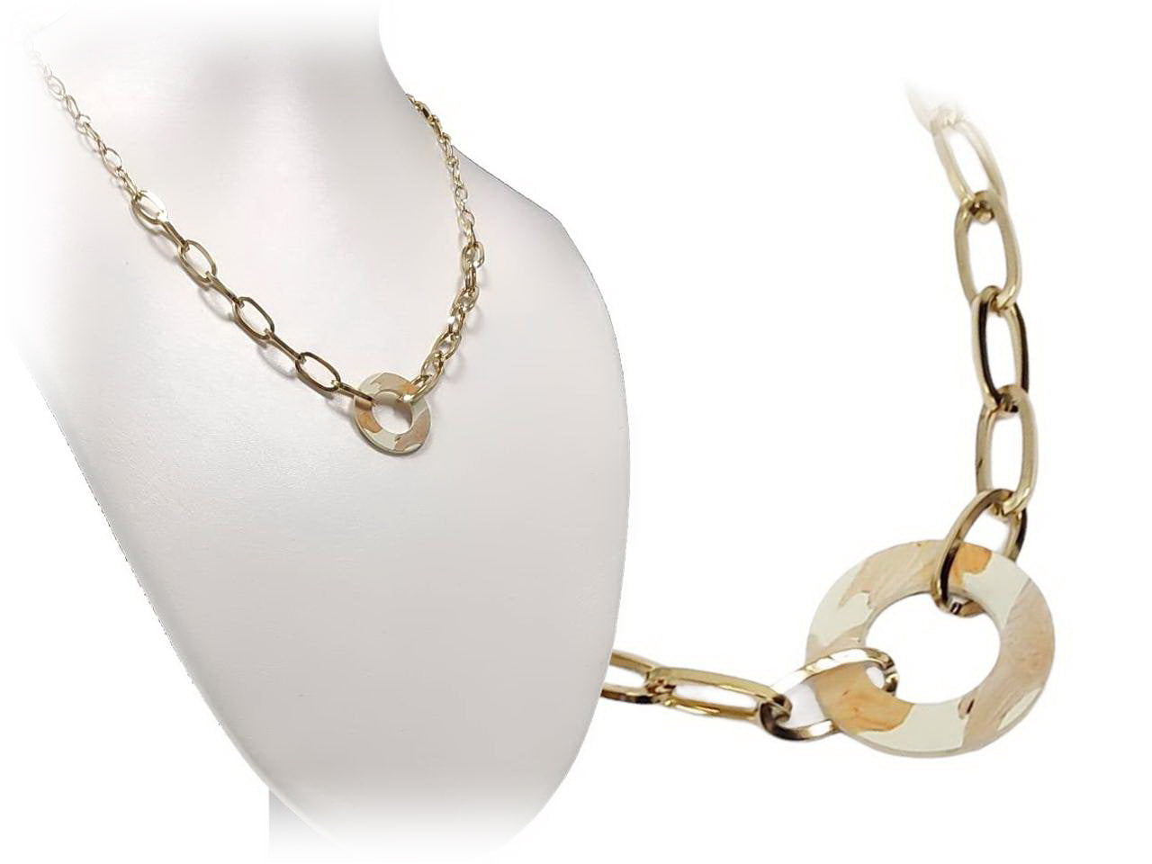 Κολιέ Ατσάλι 316L, αλυσίδα σε χρώμα Χρυσαφί, Μήκος 45cm