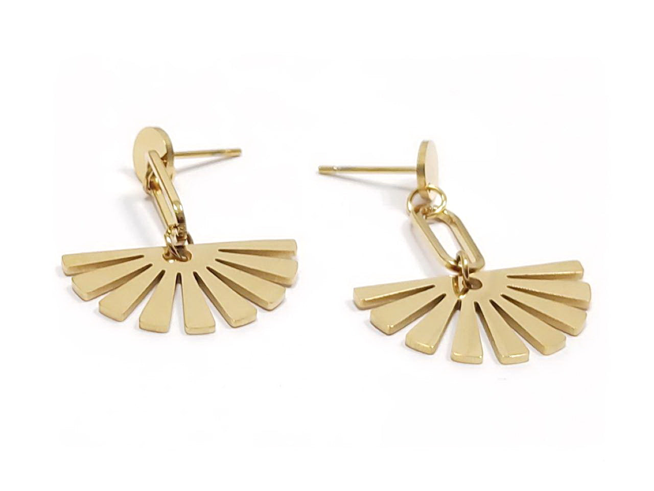 Σκουλαρίκια Ατσάλι 304 σε χρώμα Χρυσαφί