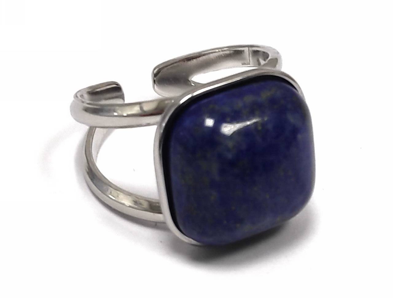 Δαχτυλίδι Ατσάλι 316L, με Lapis σε χρώμα Ασημί