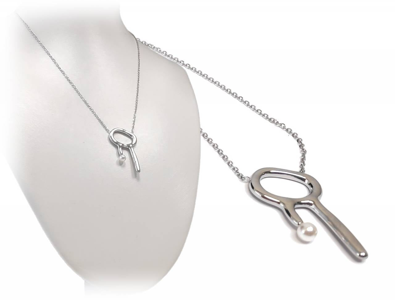 Κολιέ Ατσάλι 316L, με πέρλα σε χρώμα Ασημί
