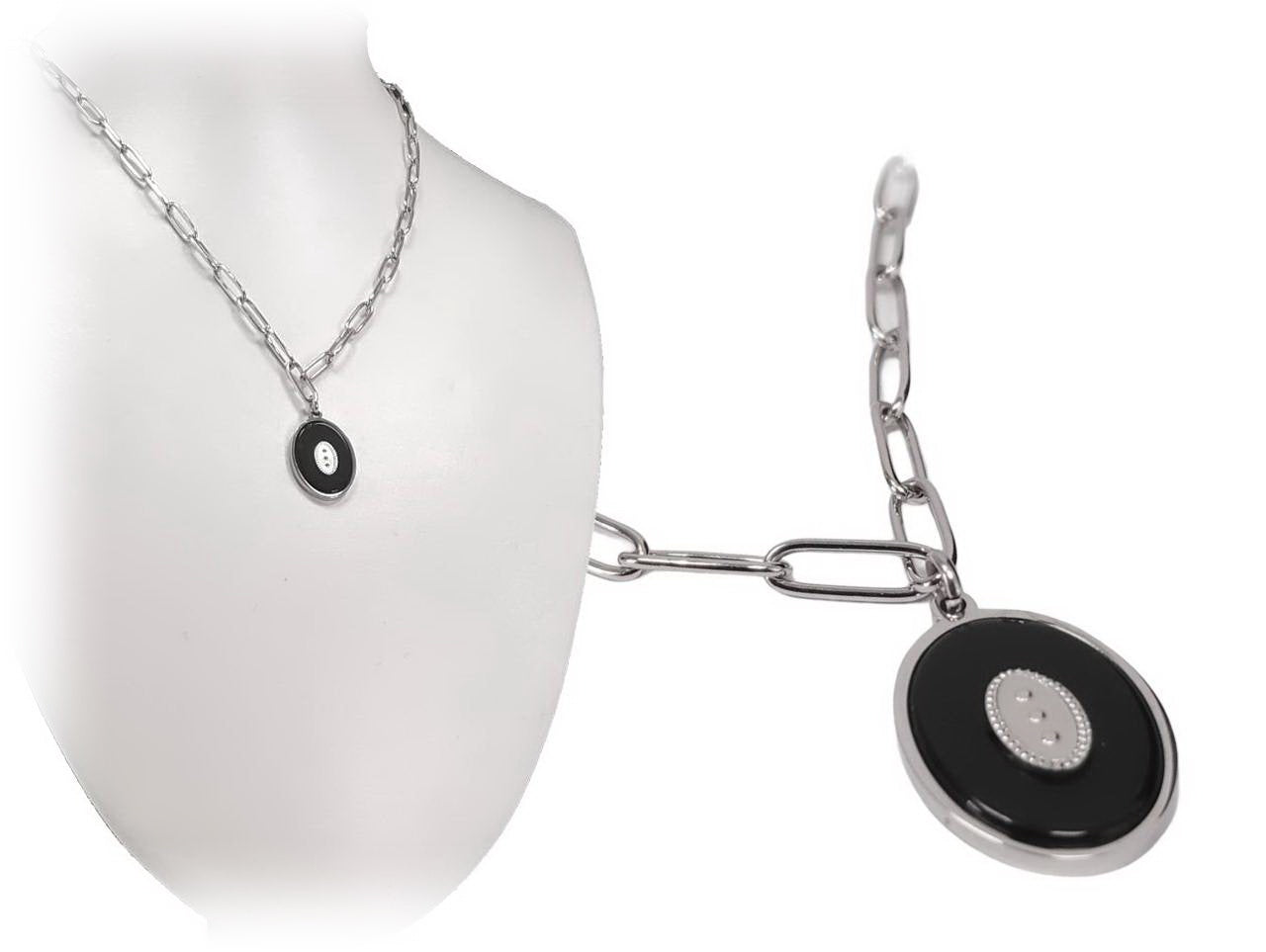 Κολιέ Ατσάλι 316L σε χρώμα Ασημί, Μήκος 40cm