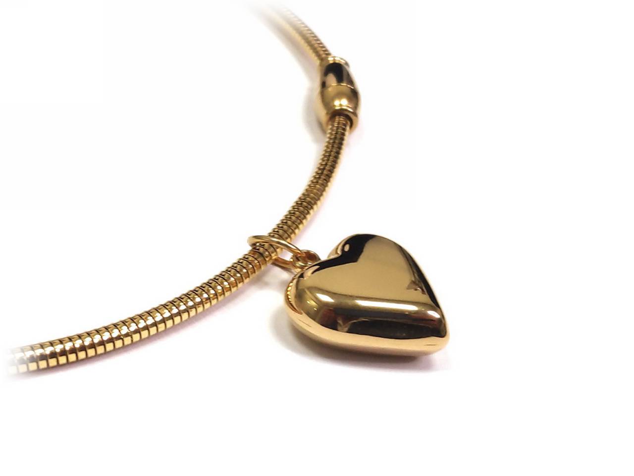 Χρυσό Βραχιόλι με Λεπτή Αλυσίδα και Κρεμαστή Καρδιά | 2331-514X