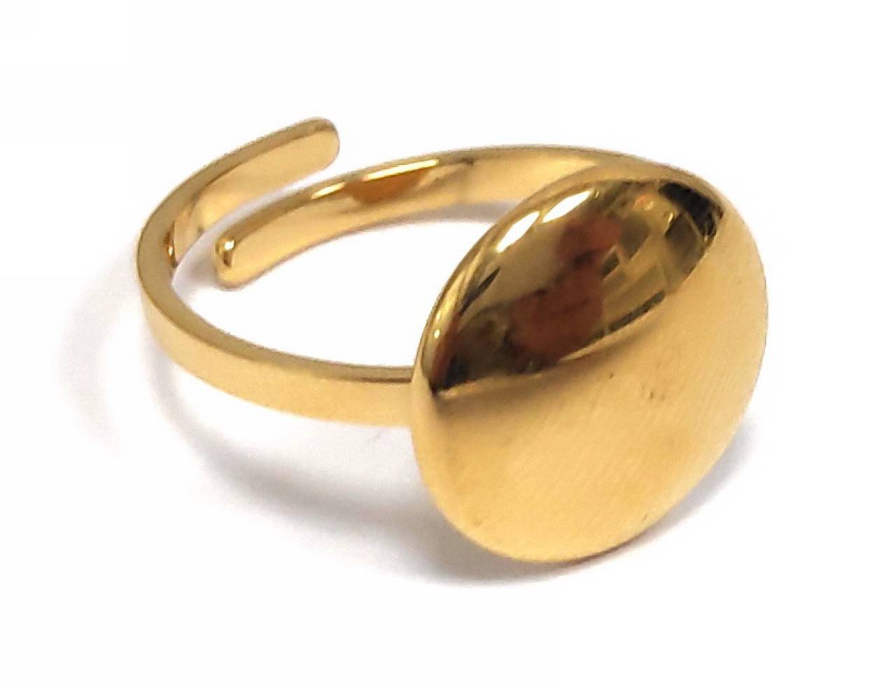 Γυναικείο Χρυσό Δαχτυλίδι με Ανοιχτό Σχέδιο και Οβάλ Επιφάνεια | 2412-013X