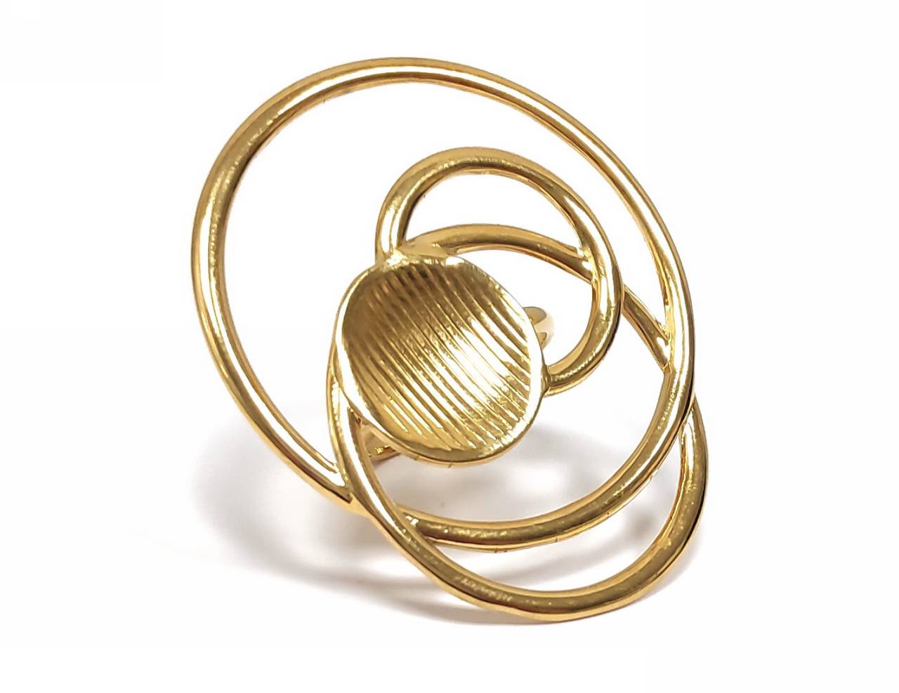 Γυναικείο Χρυσό Δαχτυλίδι με Αφαιρετικό Ελικοειδές Σχέδιο | 2412-017X