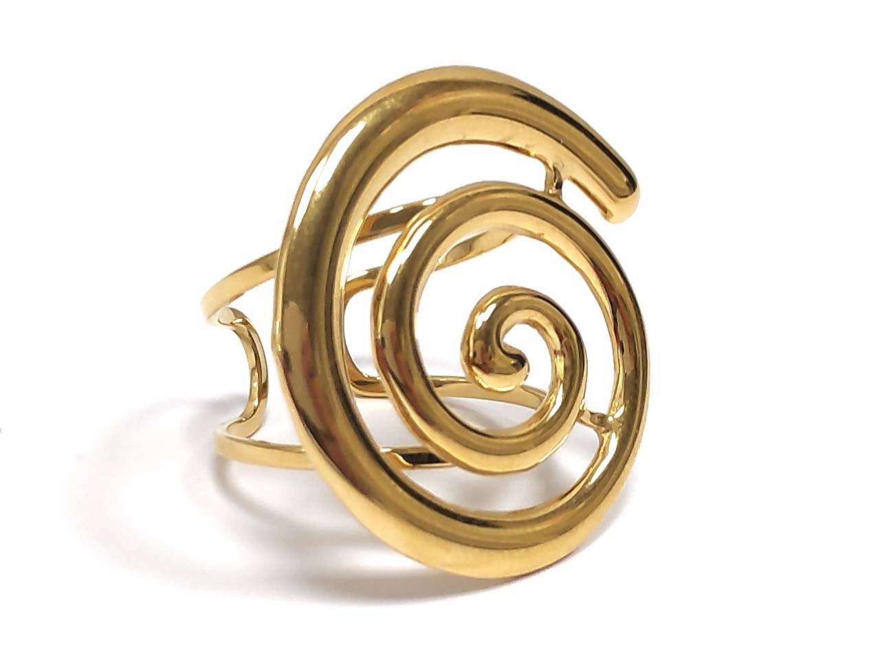 Γυναικείο Χρυσό Δαχτυλίδι με Σπειροειδές Σχέδιο και Λαμπερό Φινίρισμα | 2412-020X