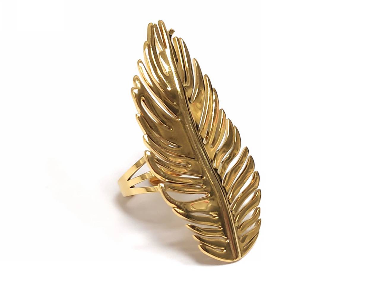 Γυναικείο Χρυσό Δαχτυλίδι σε Σχήμα Φτερού | 2412-026X