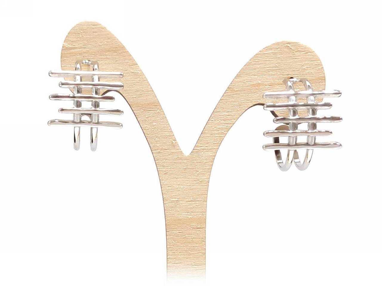 Μοντέρνα Σκουλαρίκια Αρμονικής Πλέγματος από Ασήμι | 2412-113A