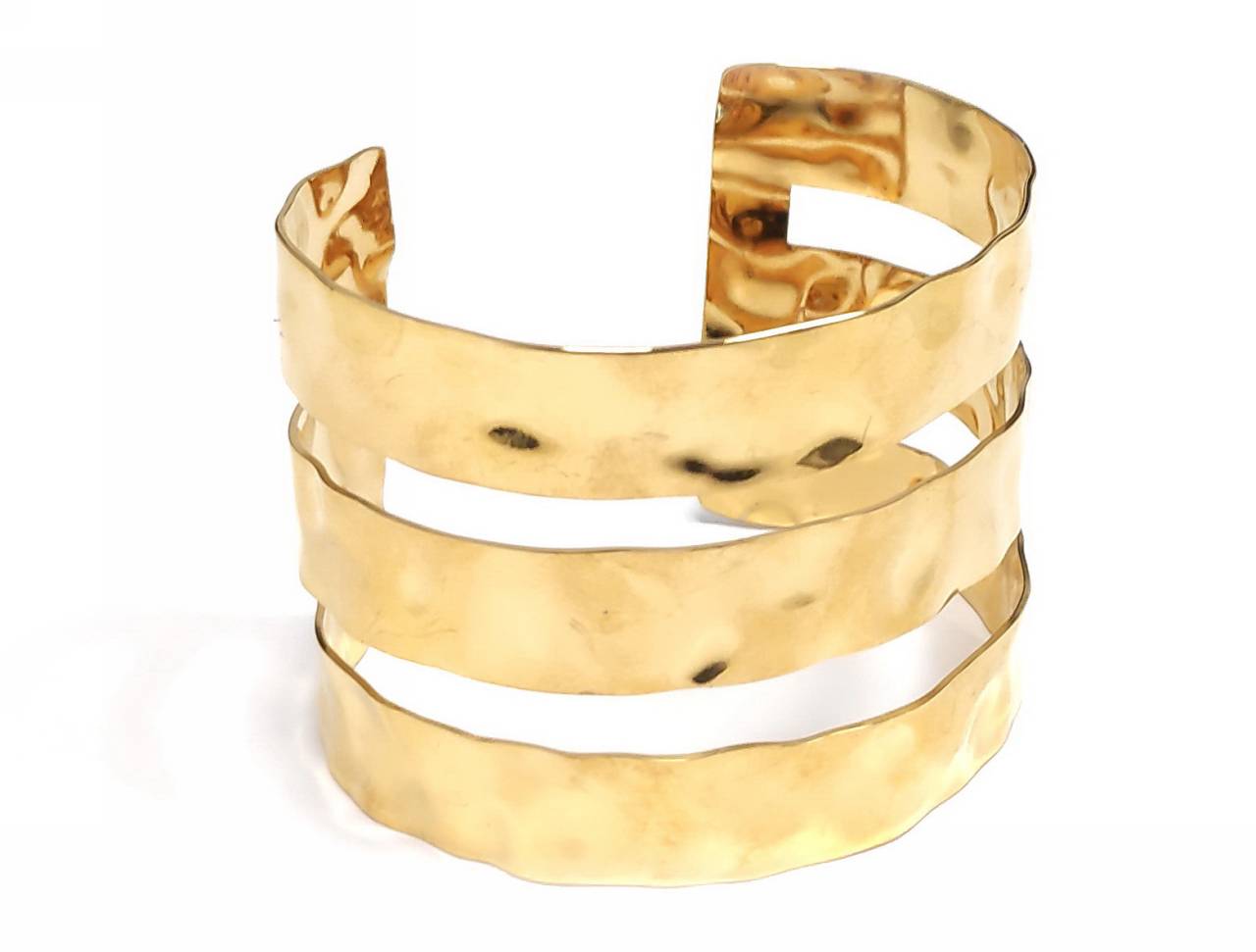 Εντυπωσιακό Χρυσό Χρώμα Βραχιόλι Περιστερνάς με Διαπλεκόμενες Μεταλλικές Λωρίδες | 2412-215X