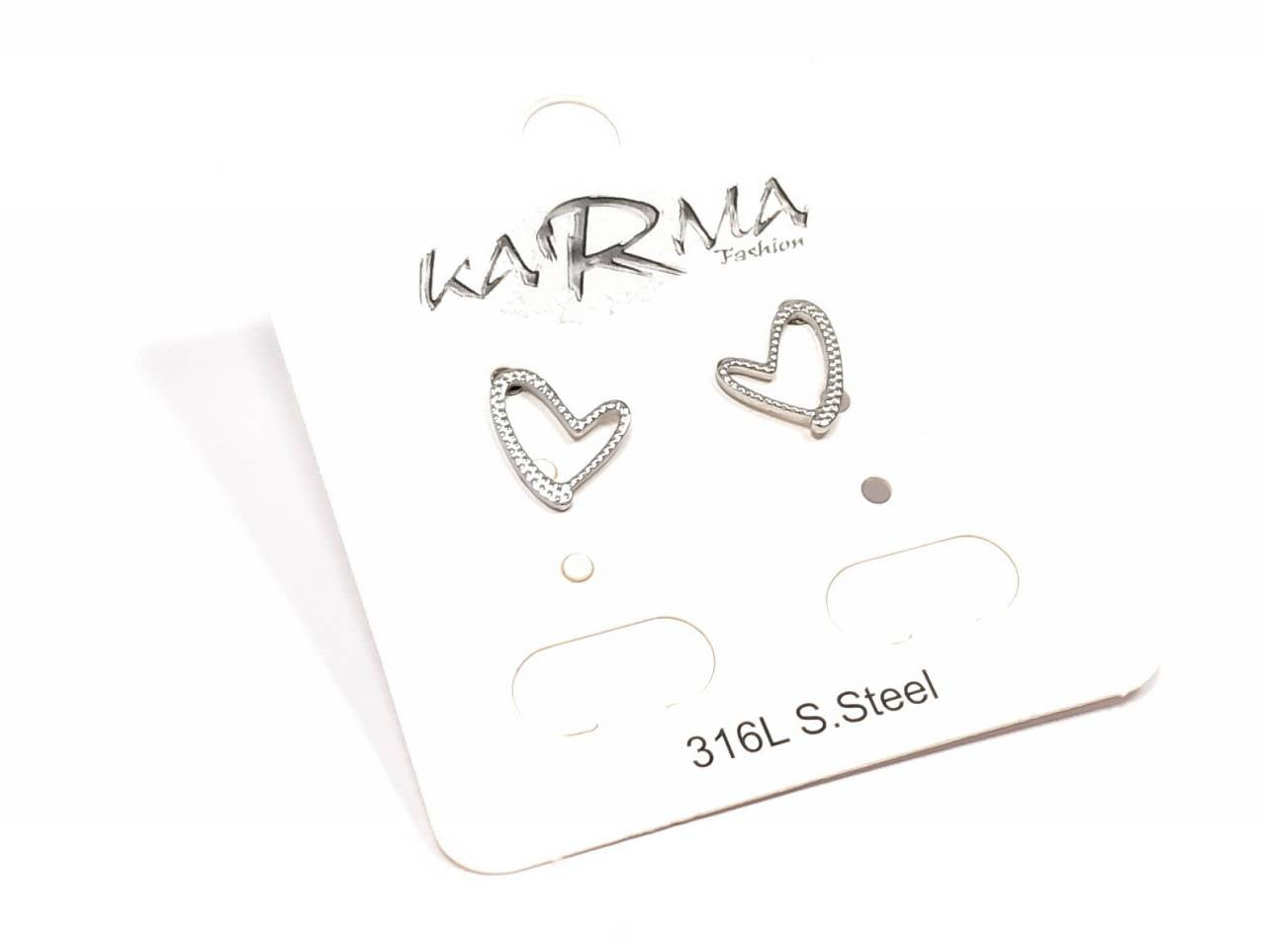 Κομψά Γυναικεία Σκουλαρίκια Καρδιά με Λευκά Διακοσμητικά Στοιχεία από Ανοξείδωτο Ατσάλι | 2412-402A