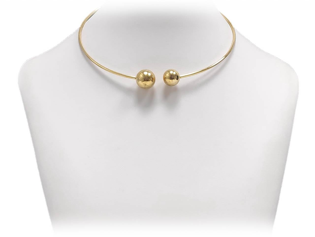 Κομψό Γυναικείο Κολιέ με Διπλές Χρυσές Σφαίρες | 2412-501X