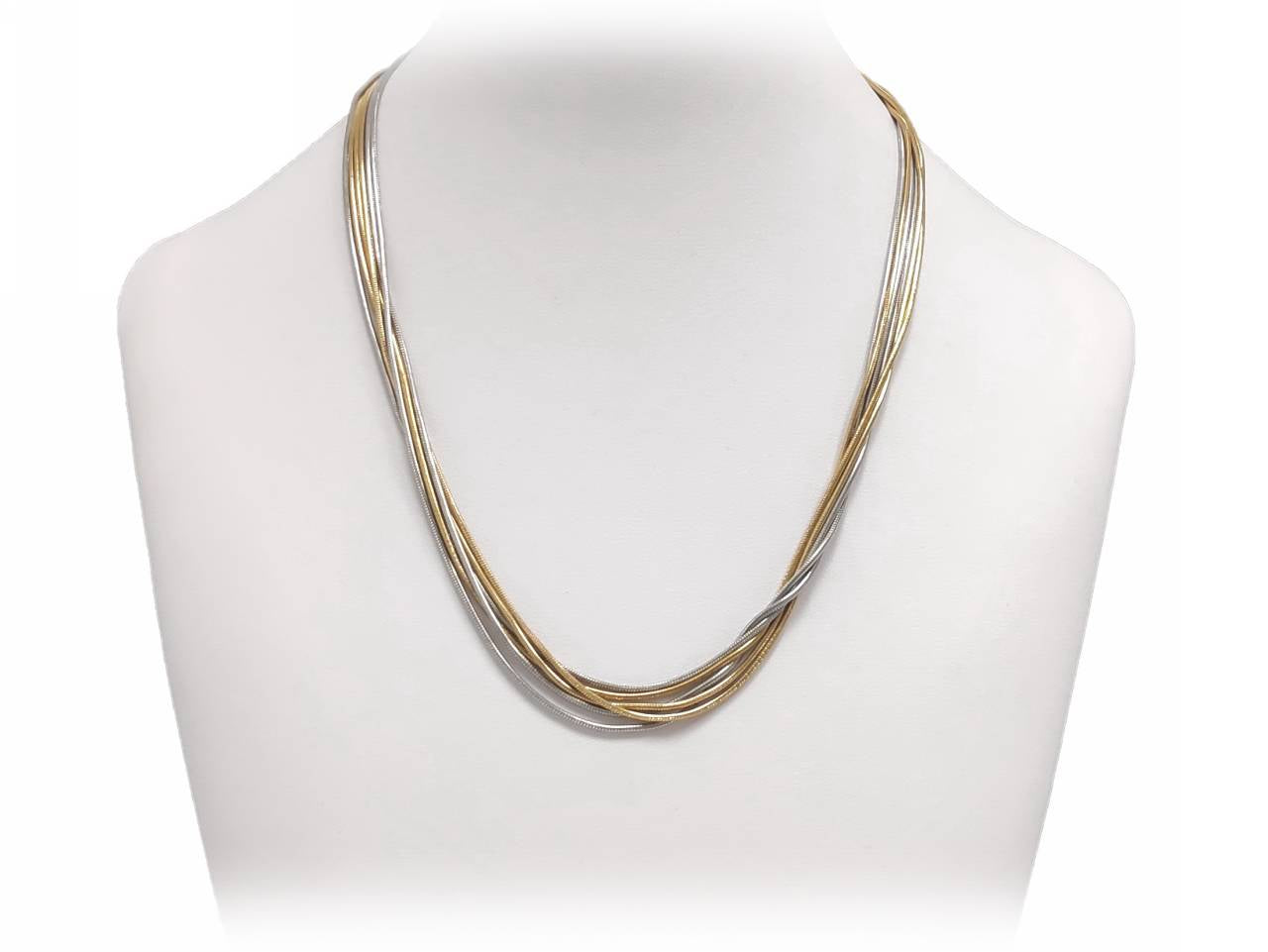 Κολιέ Συρμάτινο Επιμήκη Στριφτά Νήματα σε Χρυσές, Ασημί και Γκρι Αποχρώσεις | 2412-503