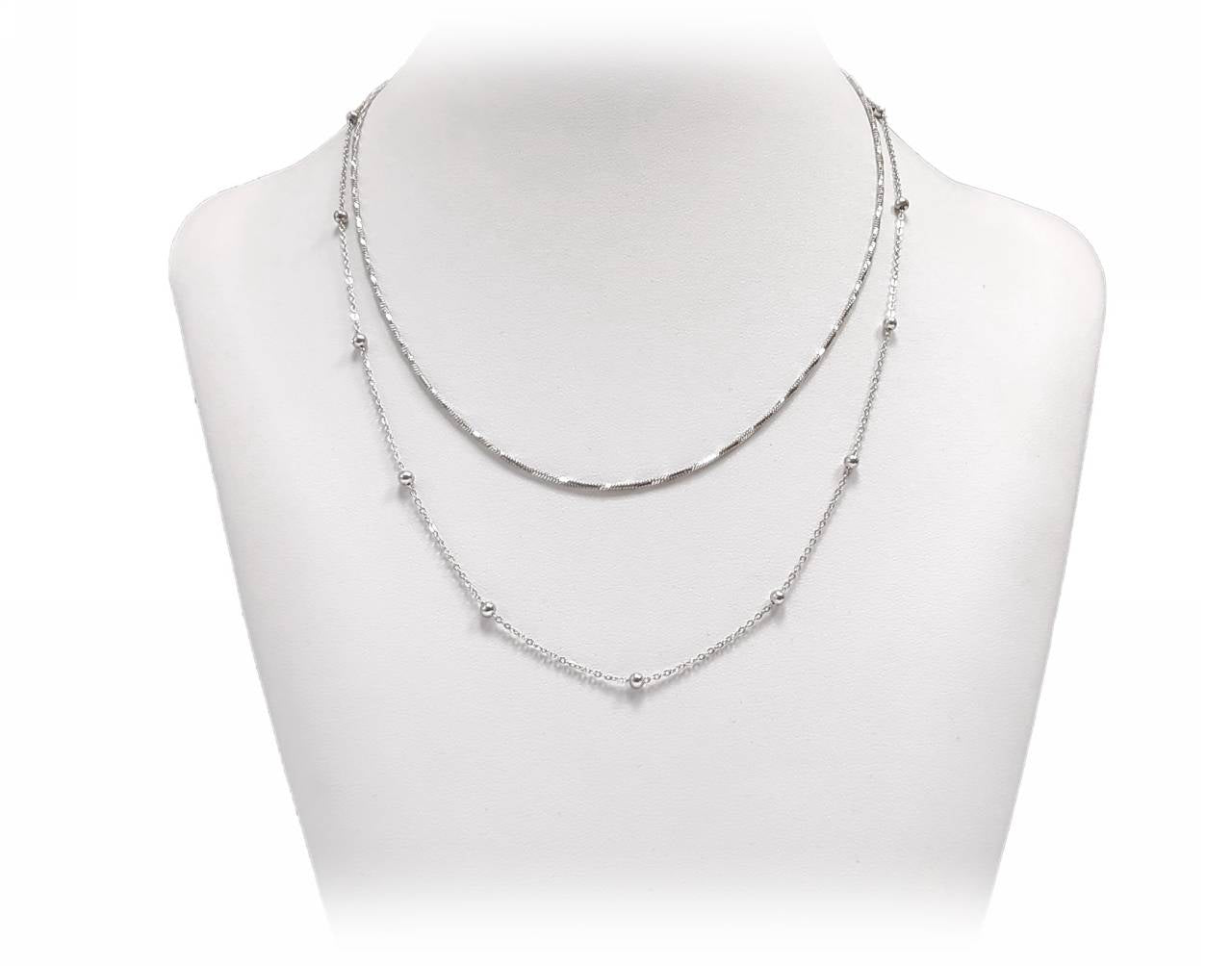 Κομψό Ασημένιο Κολιέ με Διακριτικούς Σφαιρικούς Κρίκους | 2412-504A