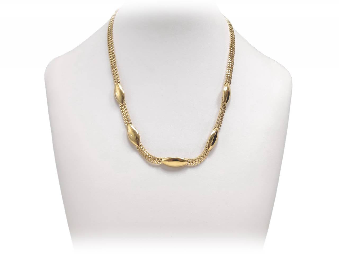 Πολυτελές Γυναικείο Κολιέ με Χρυσή Αλυσίδα και Ωοειδή Στοιχεία | 2412-510X