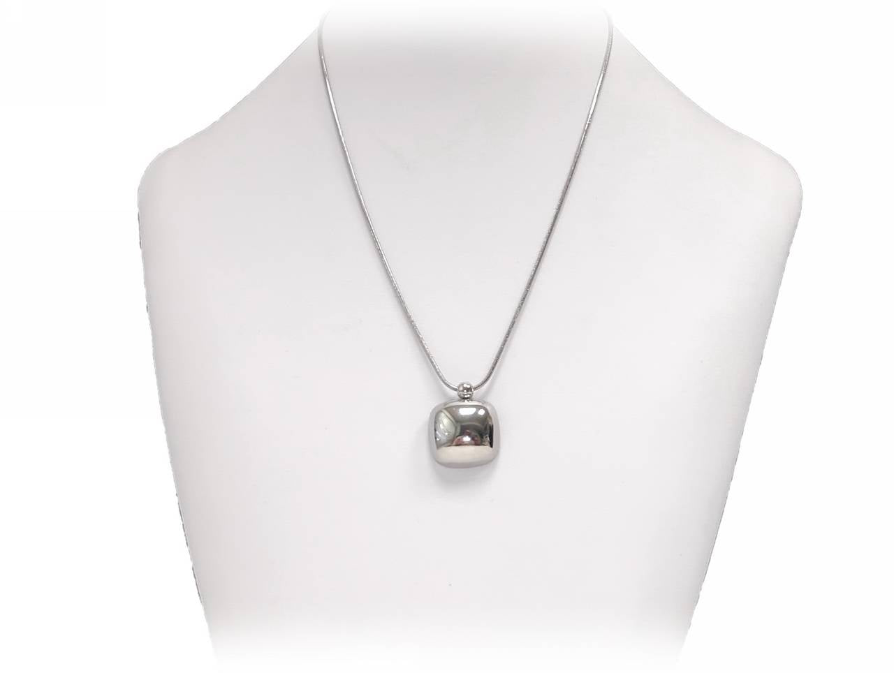 Μοντέρνο Ασημένιο Μενταγιόν σε Σχήμα Χαλίκι με Λεπτή Αλυσίδα | 2412-512A