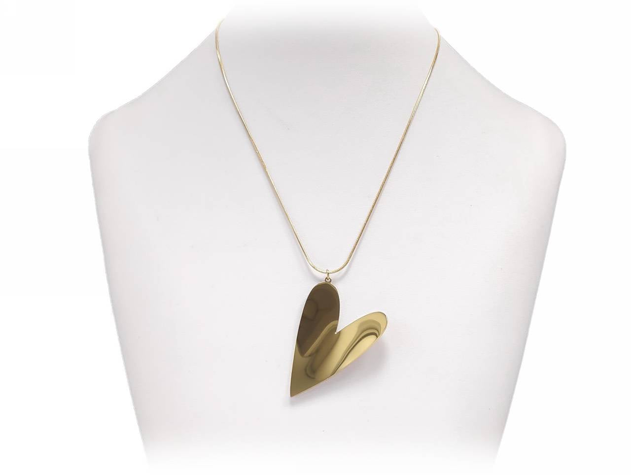 Μοντέρνο Κολιέ με Ασυμμετρικό Μενταγιόν Καρδιά σε Χρυσαφένιο Τόνο | 2412-526X