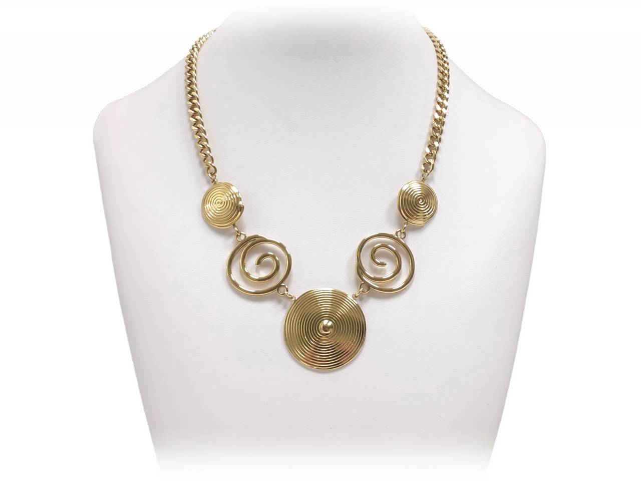 Κομψό Γυναικείο Κολιέ με Μεταλλικά Γεωμετρικά Στοιχεία σε Χρυσό Χρώμα | 2412-531X