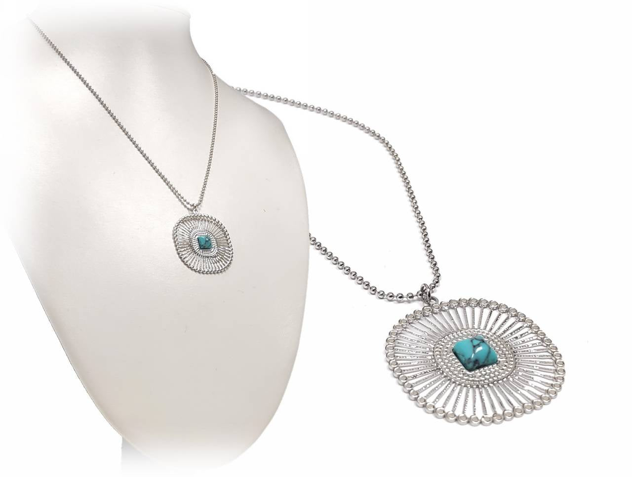 Κολιέ με Τυρκουάζ Πέτρα | 2412-570A