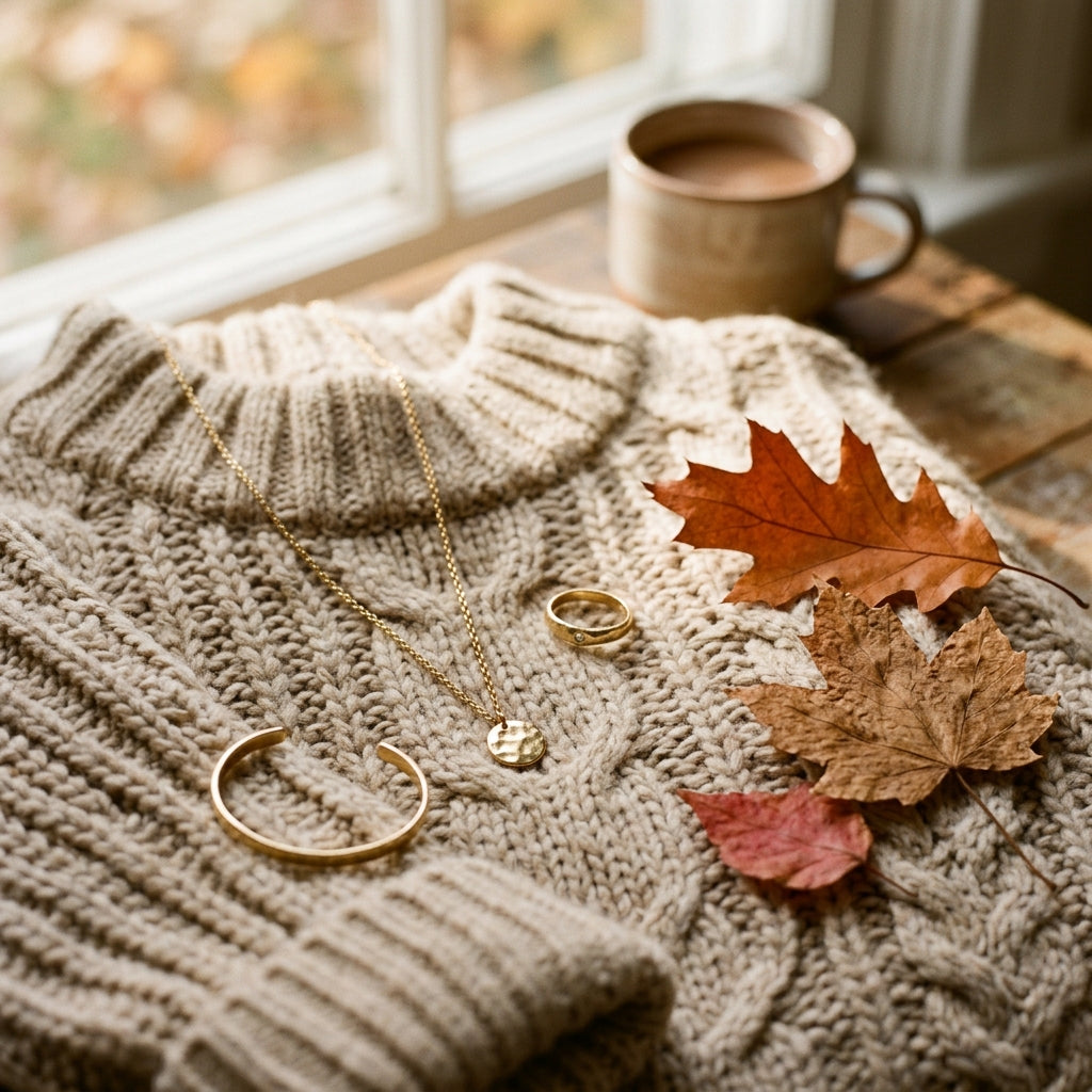 Sweater Weather: 3 Χρυσά Κοσμήματα που Ταιριάζουν Τέλεια με τα Πλεκτά σου