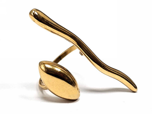 Γυναικείο χρυσό δαχτυλίδι με μοντέρνο αφηρημένο σχέδιο