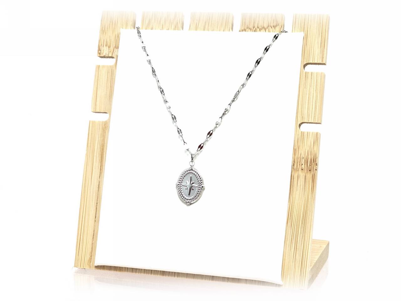 Κολιέ Ατσάλι 316L, αλυσίδα με αστέρι σε χρώμα Ασημί