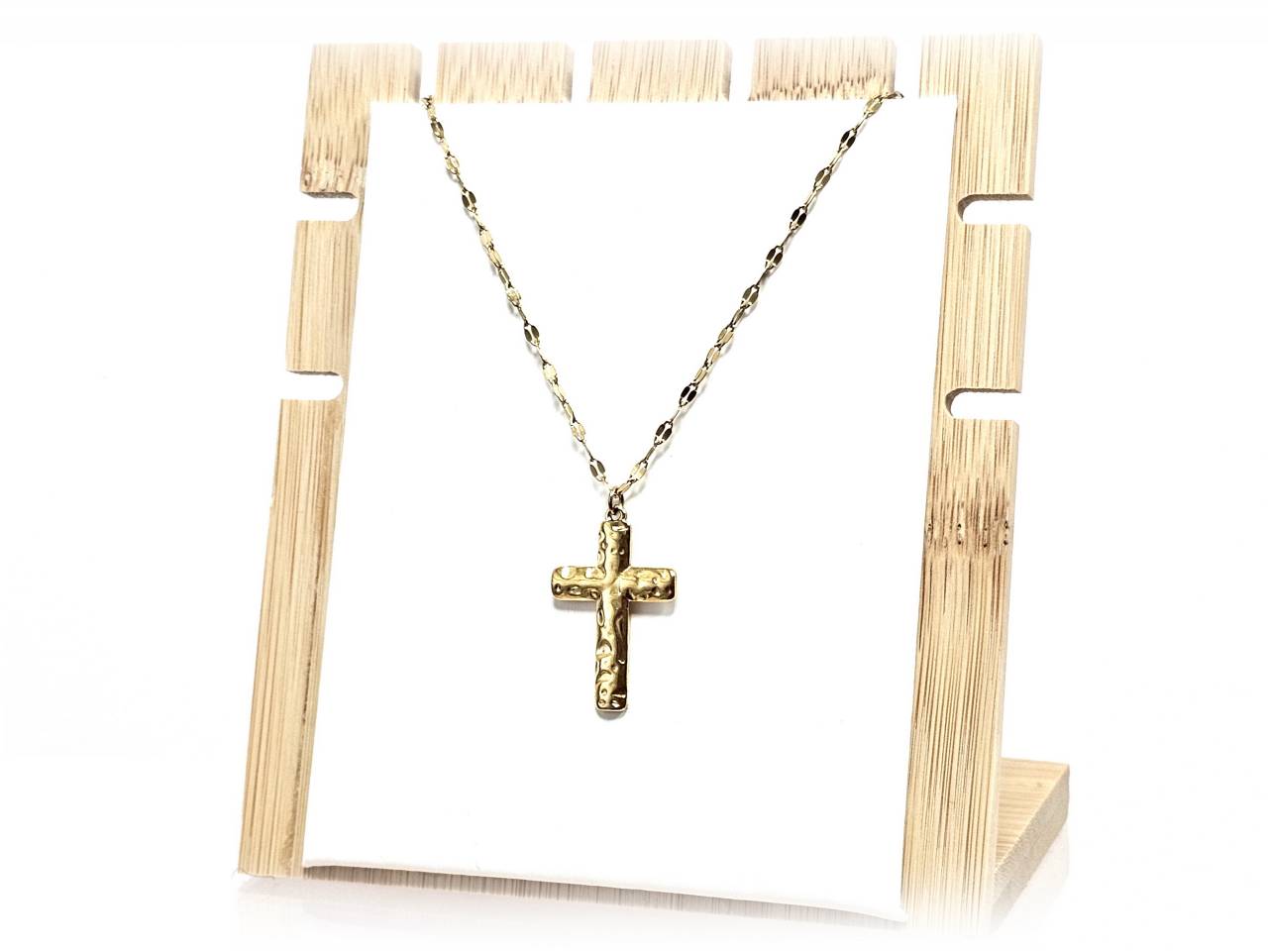 Κολιέ Ατσάλι 316L, αλυσίδα με σταυρό σε χρώμα Χρυσαφί