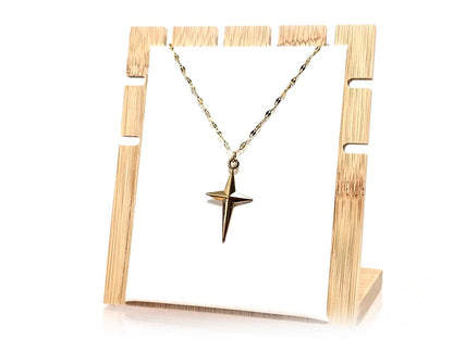 Κολιέ Ατσάλι 316L, αλυσίδα με σταυρό σε χρώμα Χρυσαφί