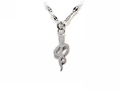 Κολιέ Ατσάλι 316L, αλυσίδα με φίδι σε χρώμα Ασημί