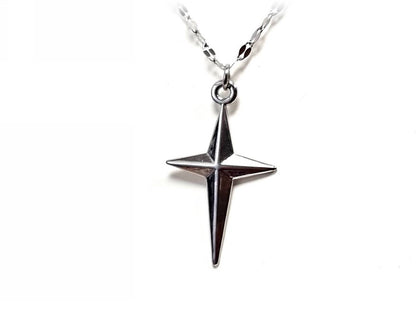 Κολιέ Ατσάλι 316L, αλυσίδα με σταυρό σε χρώμα Ασημί