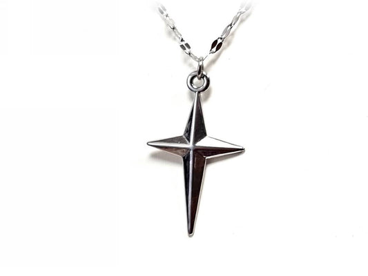 Κολιέ Ατσάλι 316L, αλυσίδα με σταυρό σε χρώμα Ασημί