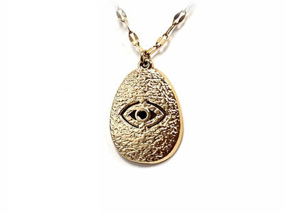 Κολιέ Ατσάλι 316L, αλυσίδα με μάτι σε χρώμα Χρυσαφί