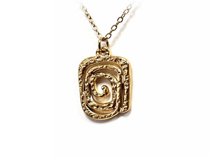 Κολιέ Ατσάλι 316L, αλυσίδα με σπέιρα σε χρώμα Χρυσαφί