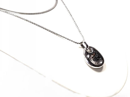 Κολιέ Ατσάλι 316L, διπλή αλυσλιδα σε χρώμα Ασημί