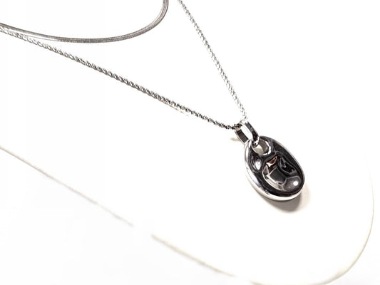 Κολιέ Ατσάλι 316L, διπλή αλυσλιδα σε χρώμα Ασημί