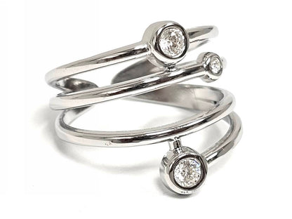 Δαχτυλίδι Ατσάλι 316L, με στρας σε χρώμα Ασημί