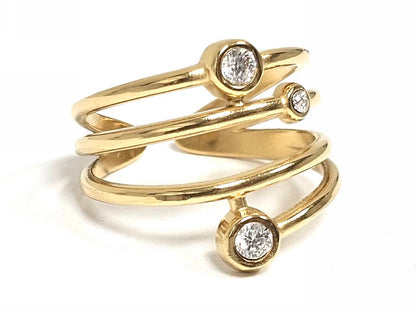 Δαχτυλίδι Ατσάλι 316L, με στρας σε χρώμα Χρυσαφί