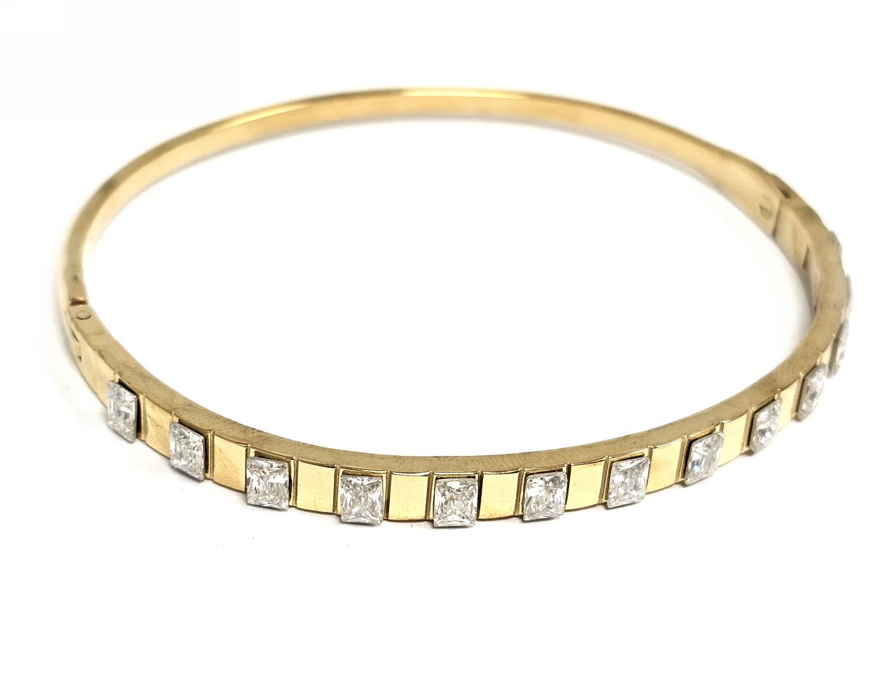 Βραχιόλι Ατσάλι 316L, με στρας σε χρώμα Χρυσαφί