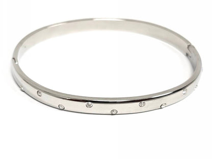 Βραχιόλι Ατσάλι 316L, με στρας σε χρώμα Ασημί